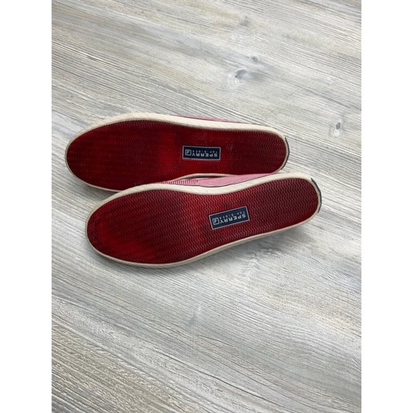 SPERRY  STRIPED RED & WHITE BOAT LOAFERS J11 SHOES - Picture 7 of 7